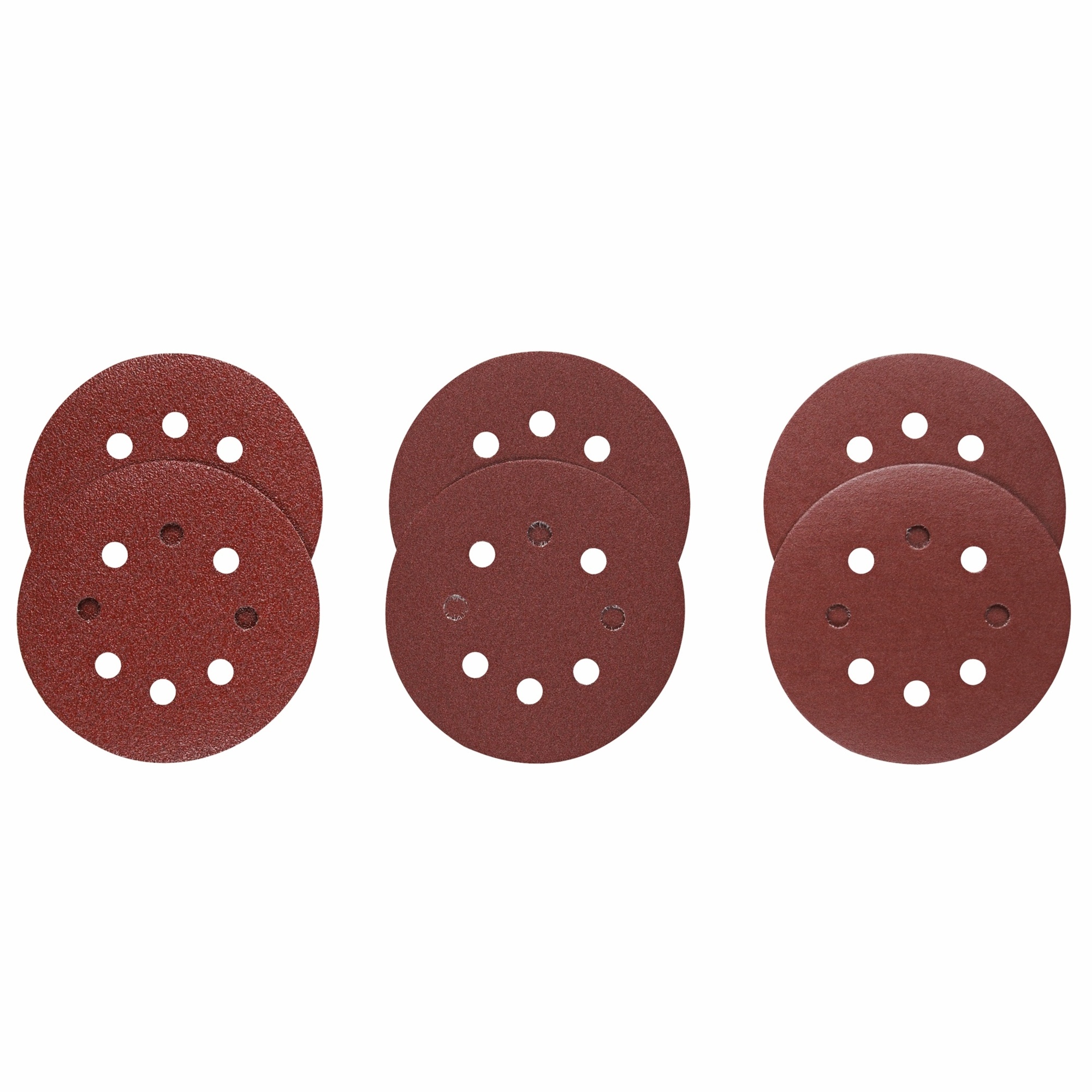 Bosch 6-Piece Assortment Hook-and-Loop Sanding Discs — 5in., 8-Hole, 60/120/240 Grit, Model# SR5R000